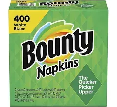 Bounty Quilted Lunch Napkin, 1-Ply, White, 400 Napkins/Pack (06356)