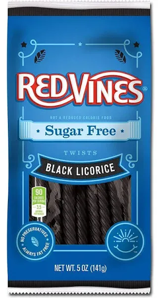 Sugar Free Red Vines Black Licorice Twists - 5-oz. Bag