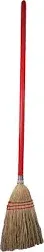 Boardwalk Lobby/Toy Broom Corn Fiber Bristles 39&#034; Wood Handle Red/Yellow 951TEA