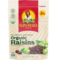 Sun-Maid Organic Raisins ,32 Ounce, 2 ct. (Pack of 4)