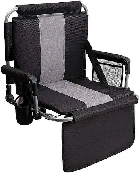 ALPHA CAMP Stadium Seat Chair for Bleachers with Back &amp; Arm Rest