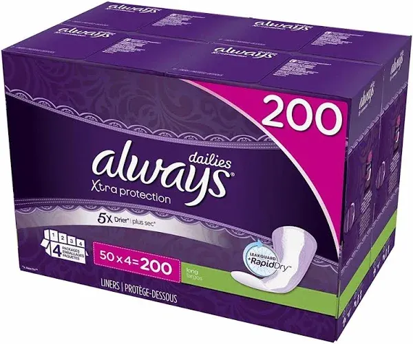 Always Xtra Protection Daily Liners, Unscented - 68 count