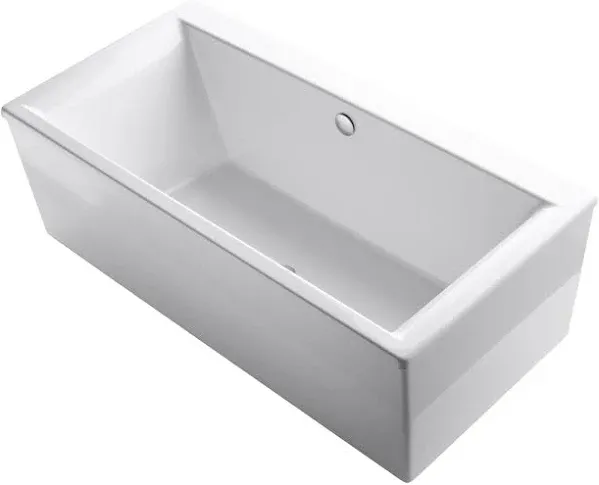 Kohler 6367-0 Stargaze 72-Inch X 36-Inch Freestanding Bath with Fluted Shroud and Center Drain, White, 1-Pack, 60 Or More Gallons