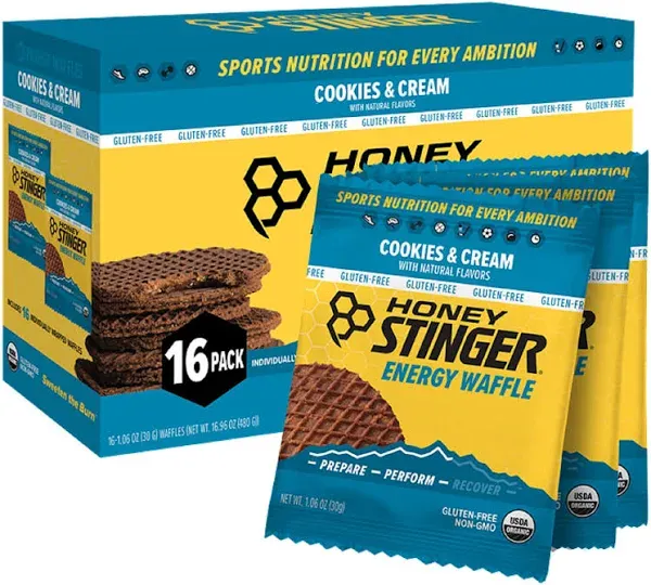 Honey Stinger Gluten Free Waffles Box-12 Cookies-cream