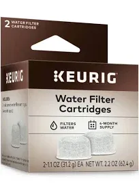 Keurig Gourmet Single Cup 2 Pack Water Filter Cartridges For All Handles New