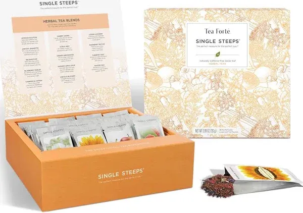 Tea Forte Herbal Tea Gift Set Assorted Loose Leaf Teas Single Steeps Tea Ches...