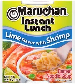 Maruchan Instant Lunch Soup, Lime Chili with Shrimp - 12 pack, 2.25 oz cups