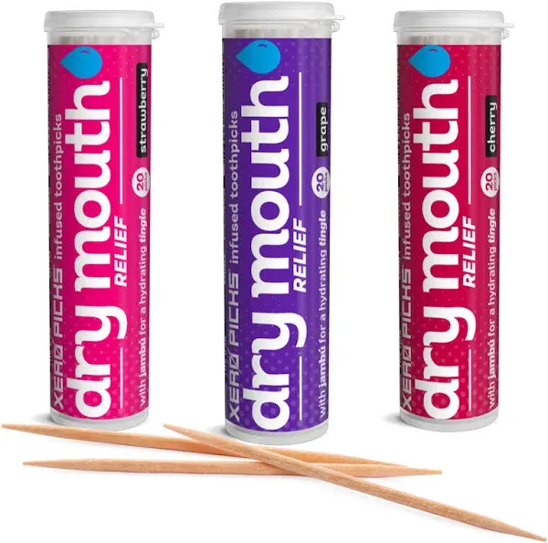 Xero Picks Dry Mouth Infused Flavored Toothpicks for Long Lasting Fresh Breath & Dry Mouth Prevention