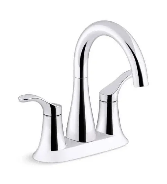 Kohler 27388-4-BN Simplice Centerset Bathroom Sink Faucet, 1.2 GPM, Vibrant Brushed Nickel