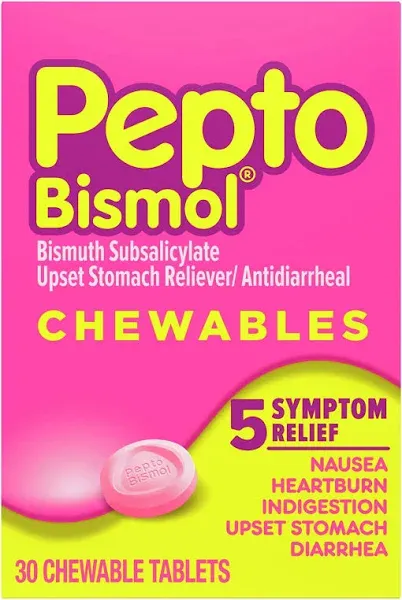 Pepto Bismol Pepto-Bismol Chewable Tablets, 30 ct,