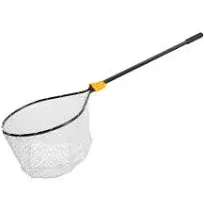 Frabill Conservation Slide Handle Net | Teardrop Hoop Size: 21" X 24" | Sliding Handle: 36" | Netting: Clear Rubber | Net Depth: 13"