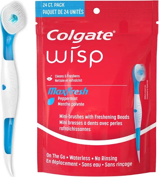 Colgate Max Fresh Wisp Disposable Mini Travel Toothbrushes