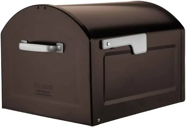 Architectural Post Mount Mailbox Outgoing Mail Indicator Steel Rubbed Bronze