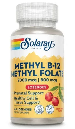 Solaray Methyl B-12 Methyl Folate 60 Lozenges