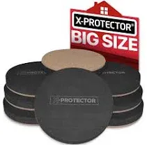 X-Protector 24 PCS 2 1/2 inch Black / Beige  Felt Furniture Sliders Hardwood F..