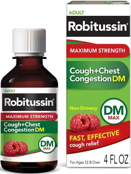 Robitussin Adult Maximum Strength Cough + Chest Congestion DM 4 fl oz