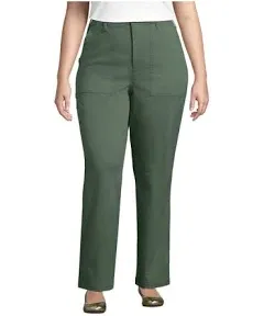 Lands' End Women's Plus Size High Rise Chino Utility Straight Leg Pants