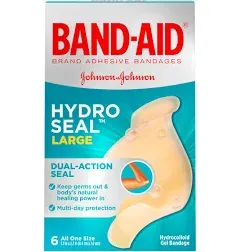 Band-Aid Hydro Seal Hydrocolloid Bandages, Large 6.0 ea