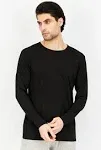 2 Pack 32 Degrees Heat Mens LARGE Crew Neck Base Layer BLACK T-Shirt Long Sleeve