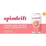 Spindrift Sparkling Water, Grapefruit - 8 pack, 12 fl oz cans