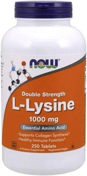 Now Foods, L-Lysine, 1,000 mg, 250 Tablets