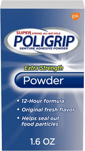 Poligrip Extra Strength Super Denture Adhesive Powder