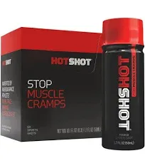 HOTSHOT Sports Shot Muscle Cramp Relief, All Natural Liquid Sports Drink, Scientifically Proven, for Leg and Night Cramps, Proudly NSF Certified for Sport, (Spicy Mango) (1.7 Fl Oz) (Pack of 6)