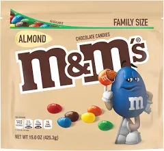 M&amp;M&#039;s Almond Milk Chocolate Candy, Family Size - 15 oz FAST SHIPPING