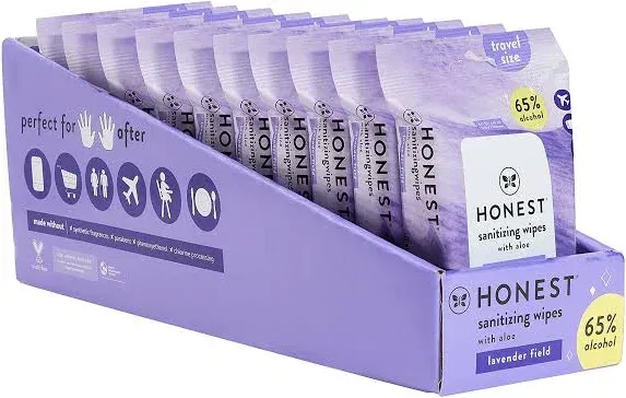 Honest Alcohol Wipes with Aloe, 3 Packs - 3 - 50 wipe packs [450 wipes]