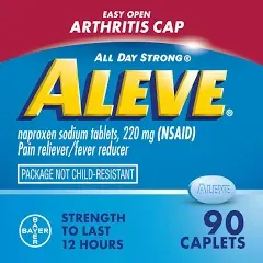 NEW Aleve Arthritis Cap All Day Strong 220mg NSAID Pain/Fever Reliever 90CT 2026