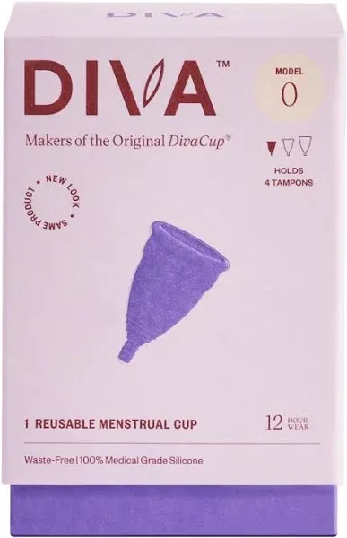 DivaCup One Menstrual Cup Size 0 Wear Up to 12 Hrs 