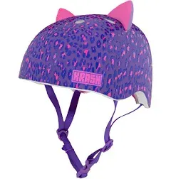 C-PREME KRASH FS YOUTH KIDS HELMET 8+ YEARS - LEOPARD PRINT KITTY PURPLE 54-58CM