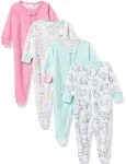 Baby Girl 4 Pack Sleep And Play Footies Multi Pack New 6-9mo. #5