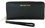 Michael Kors Large Leather Fashion Continental Long id Wallet Wristlet Primrose