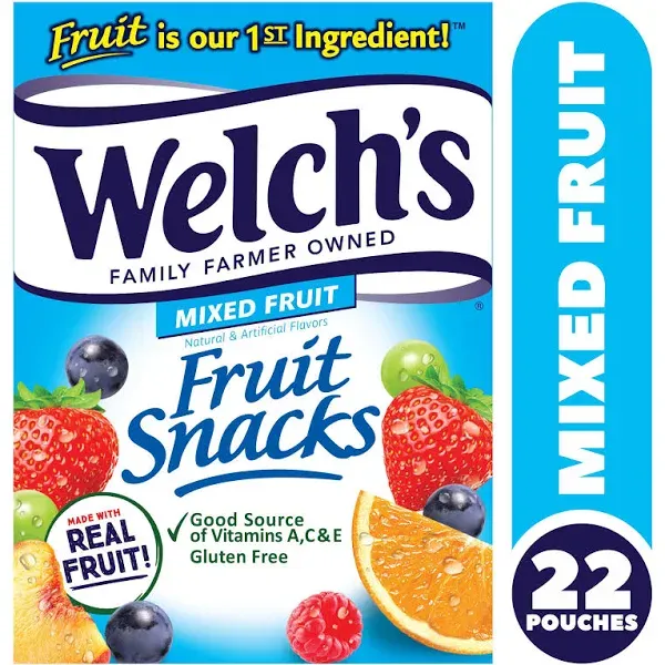 Welch&#039;s Fruit Snacks, Mixed Fruit, Perfect for School Lunches, Gluten Free, Bulk