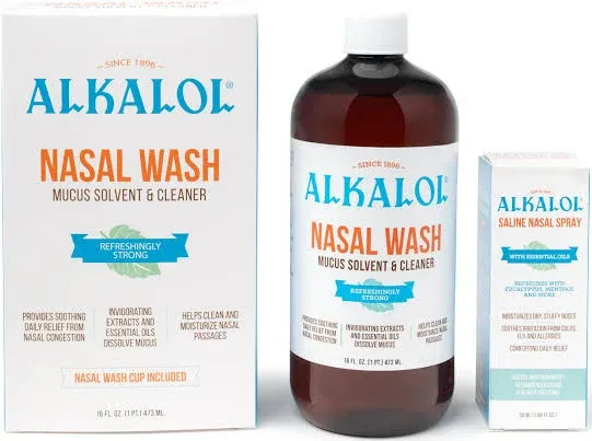 Alkalol Solution Original Nasal Wash, 3 Count -16 fl oz, 16 fl oz pack of 3