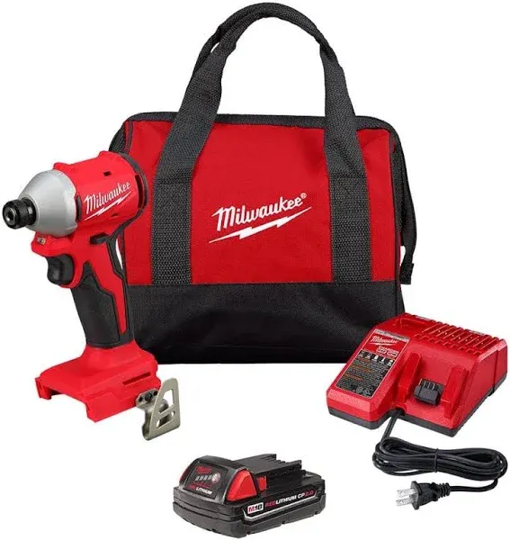 Milwaukee M18 Compact Brushless 1/4" Hex Impact Driver Kit