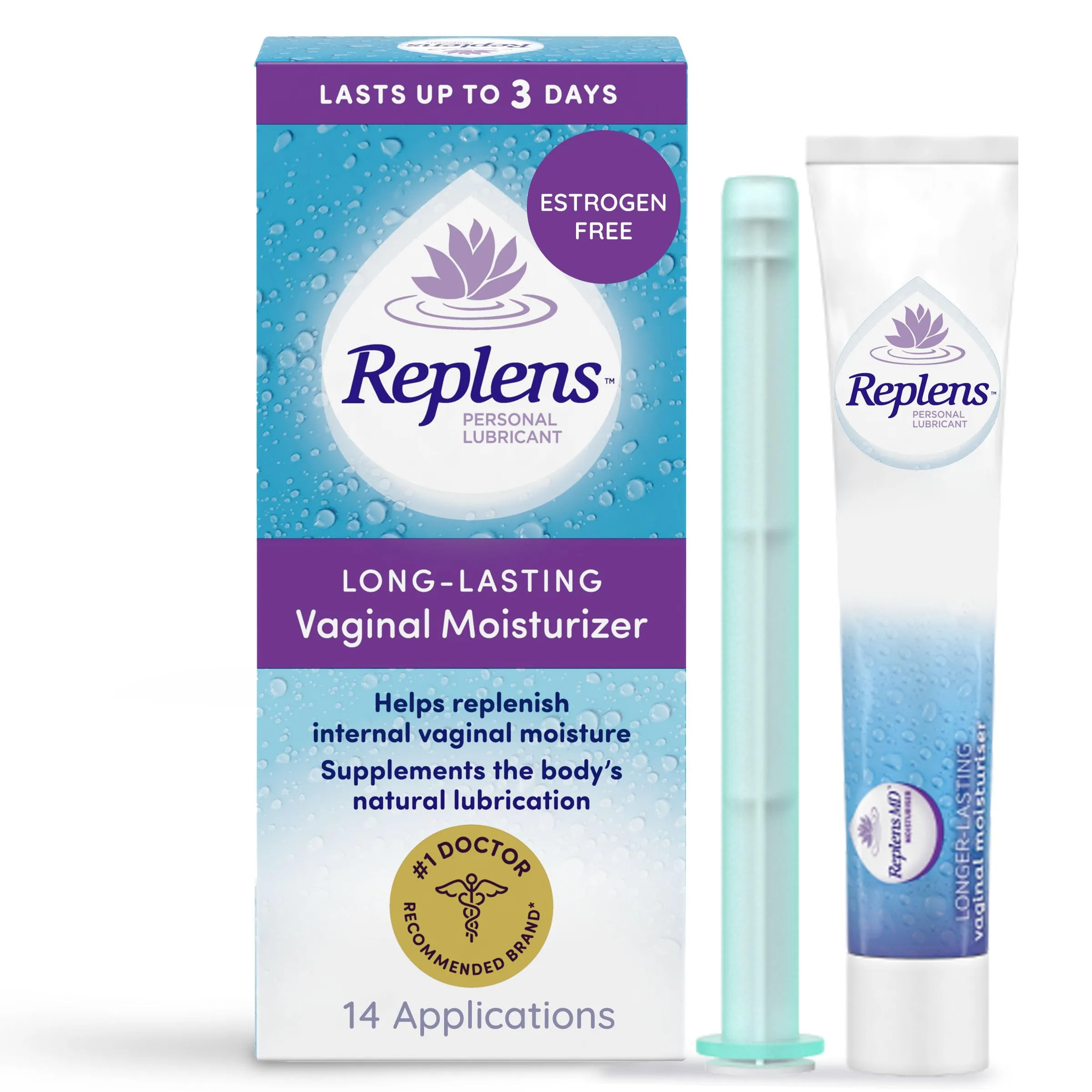 Replens Vaginal Moisturizer, Long-Lasting - 14 pack, 1.23 oz applications