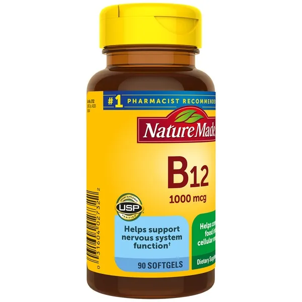 Nature Made Vitamin B12 1000 mcg, B12 Vitamin Softgels for Energy Metabolism Support, 90 CT