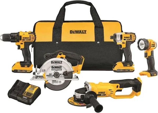 Dewalt 20V MAX Compact Cordless 5-Tool Combo Kit DCK521D2