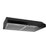 Broan-NuTone Glacier 30-Inch Under-Cabinet 4-Way Convertible Range Hood with 2-Speed Exhaust Fan and Light, 300 Max Blower CFM, Black