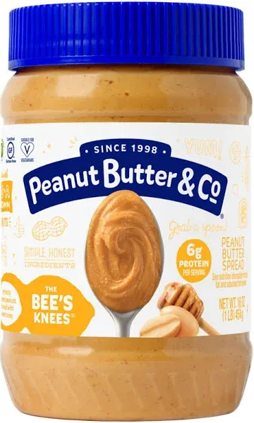 Peanut Butter & Co. The Bees Knees (Honey) Peanut Butter, Gluten Free, 16 Ounce (Pack of 2)