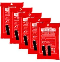  Emergency Fire Blankets, Flame Retardant Protection and Heat White(4pack)