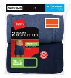 Hanes Men&#039;s Cotton Boxer Briefs   New Pack of 2  Small  28&#034;-30&#034;inches 