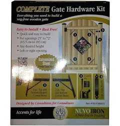 Nuvo Iron HGCBHK01 Heavy Duty Gate Corner Frame Brace Kit, Black