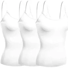 Emmalise Women's Camisole Built in Bra Wireless Fabric Support Short Cami