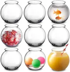 16 Oz Plastic Fish Bowl (12 Pack) 4 Inch Heavy Duty Plastic Ivy Bowls, for Candy