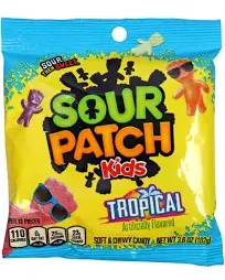 Sour Patch Kids Sour Then Sweet Tropical NET WT 3.5 oz (99 g) Soft & Chewey Candy