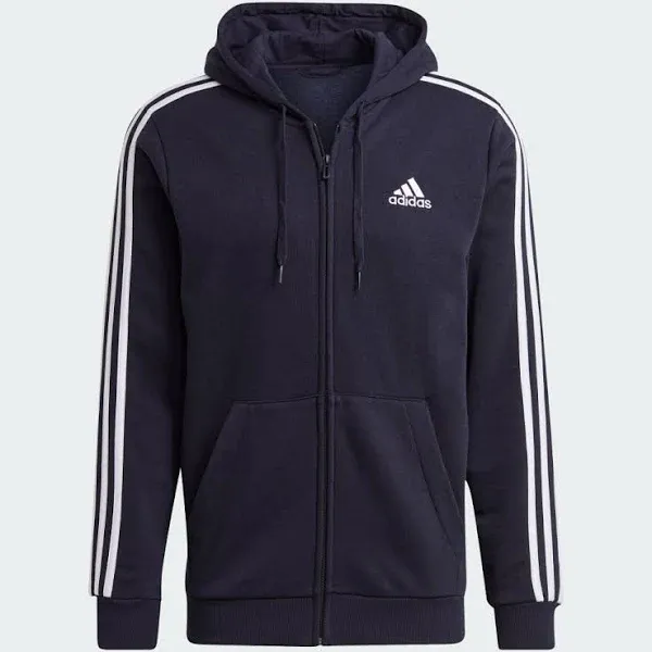 adidas Essentials French Terry 3-Stripes Full-Zip Hoodie Mens