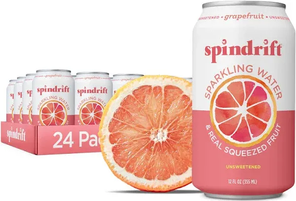 Spindrift Grapefruit Sparkling Water, 12 Fl Oz (Pack of 8)